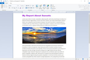 Microsoft写字板中.rtf文件的屏幕截图