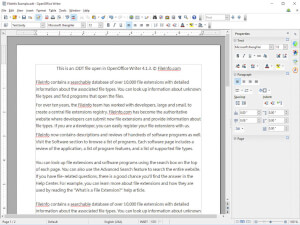 Apache OpenOffice Writer 4.1.3中.odt文件的截图
