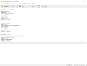 TeXworks 0.6中.bib文件的屏幕截图