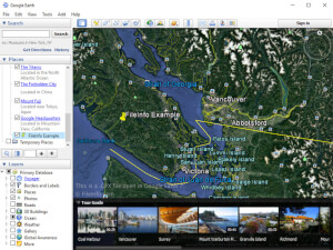 Google Earth 7中的.gpx文件截圖