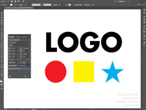 Adobe Illustrator CC 2017中.eps文件的屏幕截图