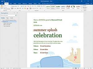 Microsoft Word 2016中.dotm文件的屏幕截图