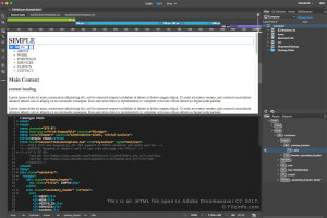 Adobe Dreamweaver CC 2017中的.html文件截图