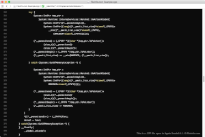 蘋果Xcode 10.1中.cpp文件的屏幕截圖