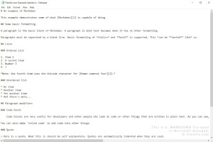 Microsoft记事本中.markdown文件的屏幕截图